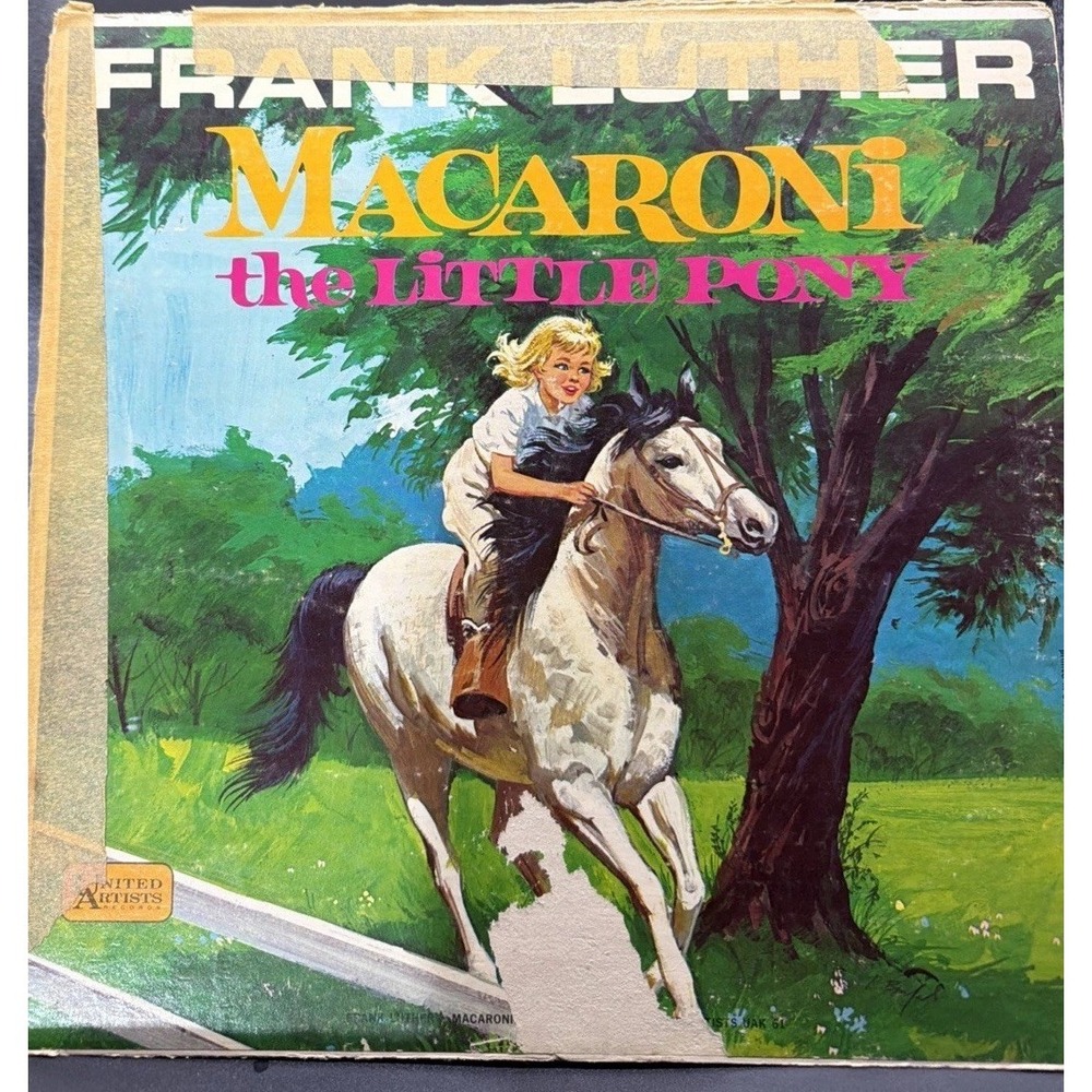FRANK LUTHER Macaroni The Little Pony RARE 1961 12" Vinyl Children's Album LP
